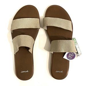 Sanuk Yoga Gora Gora Flat Sandals Brown/ Tan Size 10